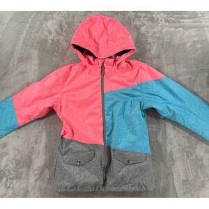 Gsou Snow 10K Jacket Womens L Pink Blue Gray Powder Skirt Ski Vented Colorful
